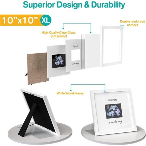 Baby Sonogram Keepsake Picture Frame, Deluxe Ultrasound Frame- Large 10”x10” - Picture 5 of 6